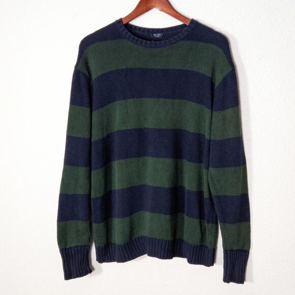 John Galt Women’s Sweater Dark Academia Grunge Prep Collegiate Stripe Cotton L - Picture 1 of 8